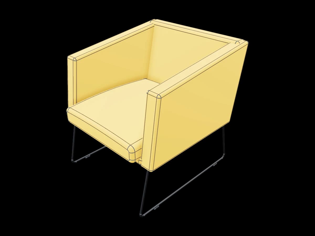 Upholstered Sled Base Armchair