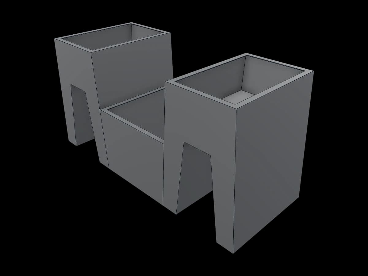 Metallischer Pflanzkübel
