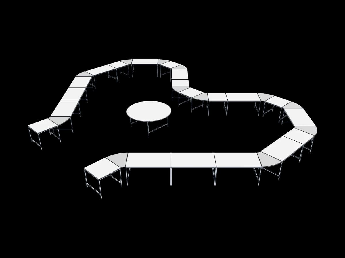 White Oktan Table Connector