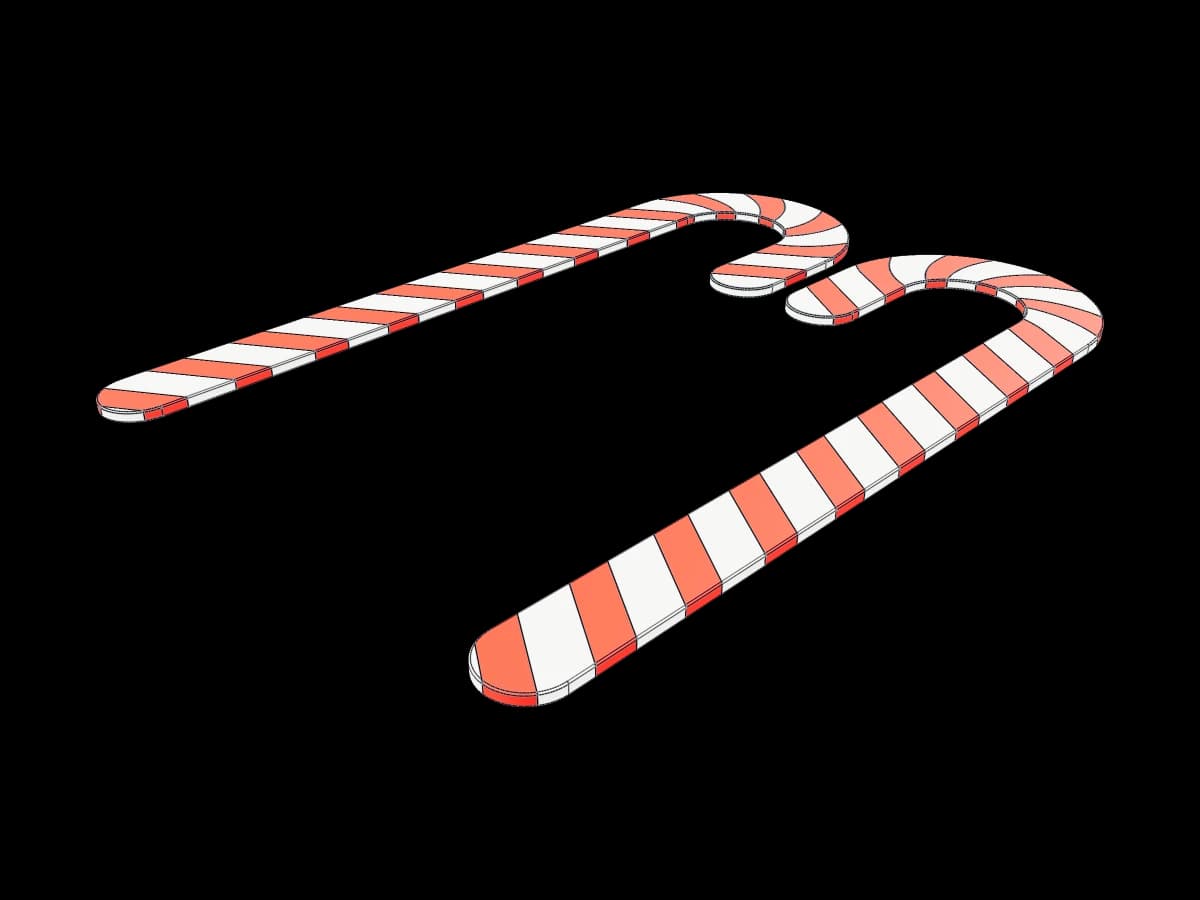 Flat Candy Canes