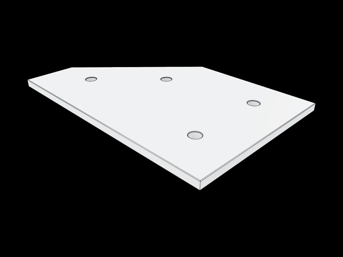 Four-Hole Trapezoidal Gusset Plate | Ragnar Gallery