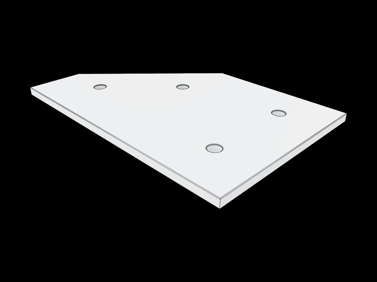 Four-Hole Trapezoidal Gusset Plate | Ragnar Gallery
