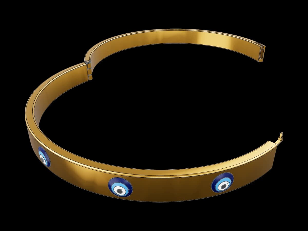 Evil Eye Gold Bangle