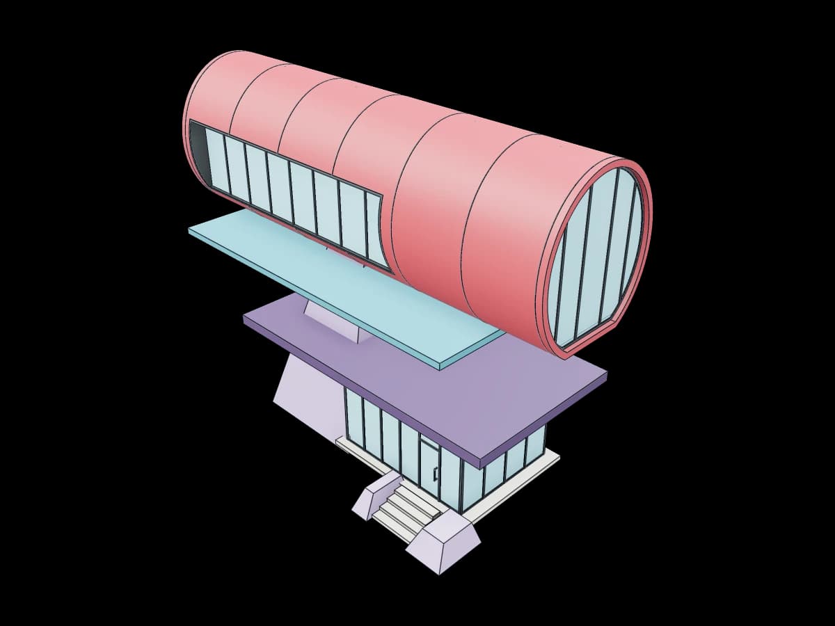 Futuristic Cantilevered Tube House
