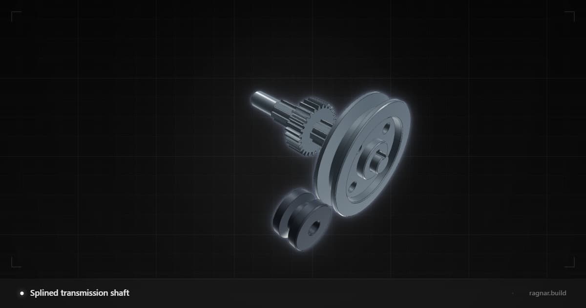 Splined transmission shaft