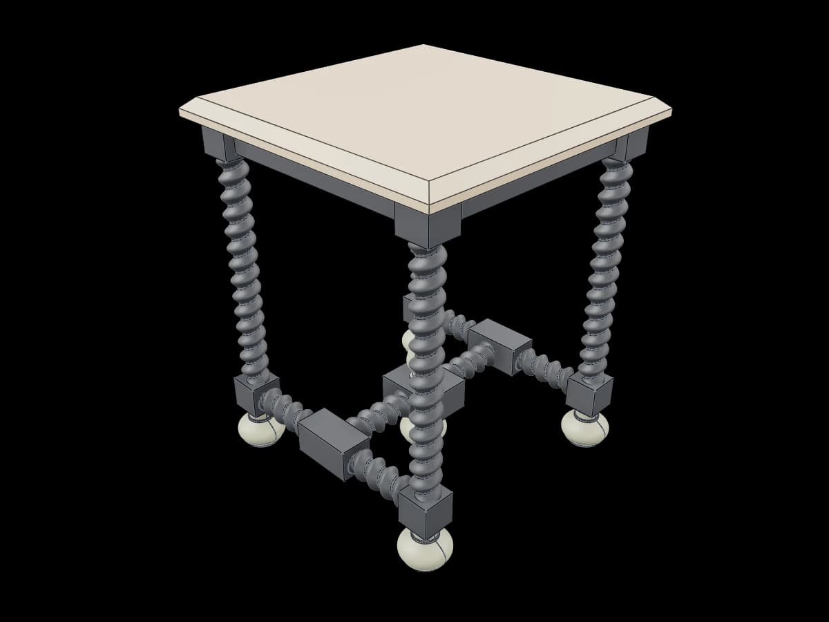 Spiral Leg Side Table