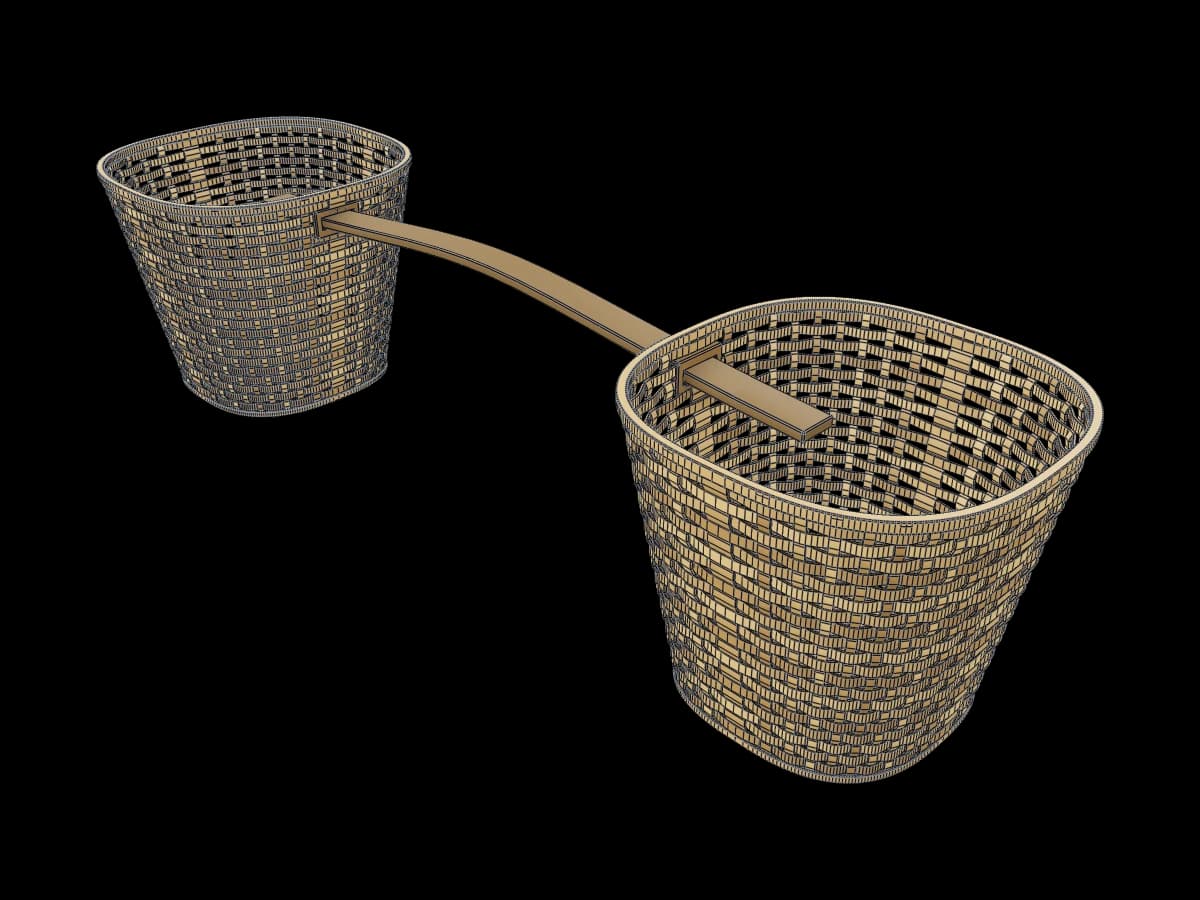 Twin Bamboo Baskets