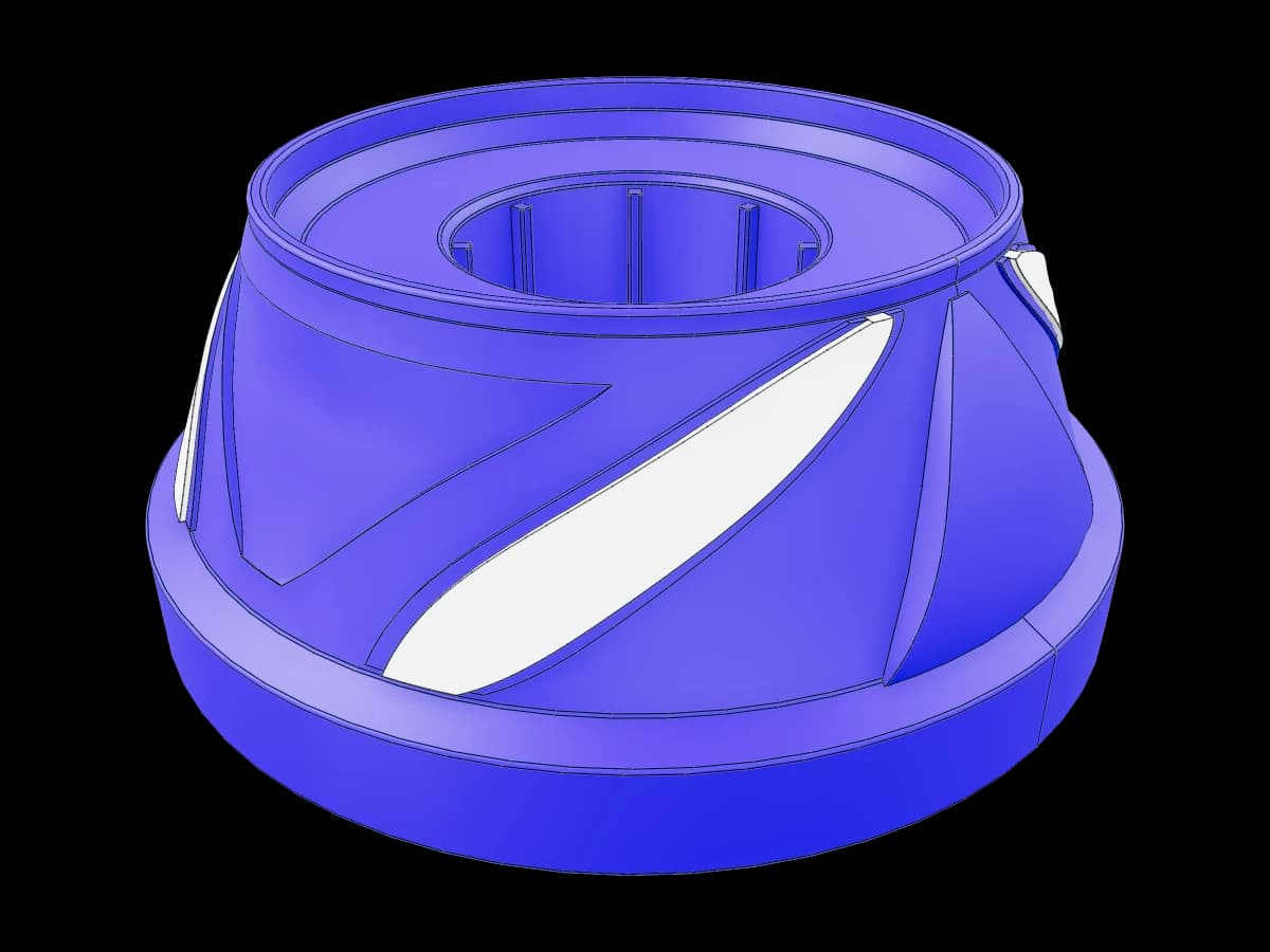 Blue and White Filter Cap