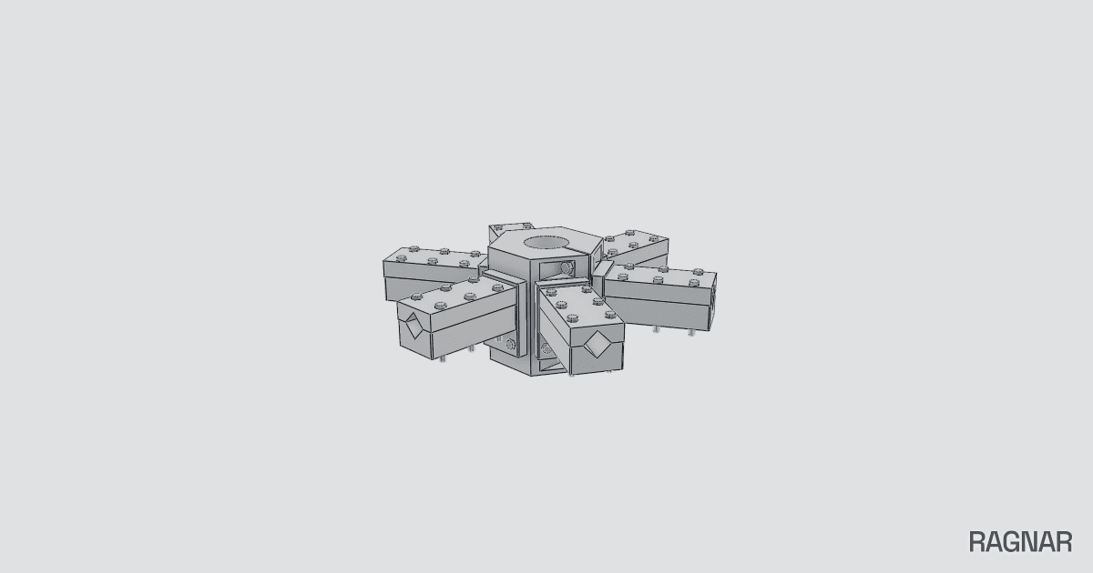 Hex beam antenna hub