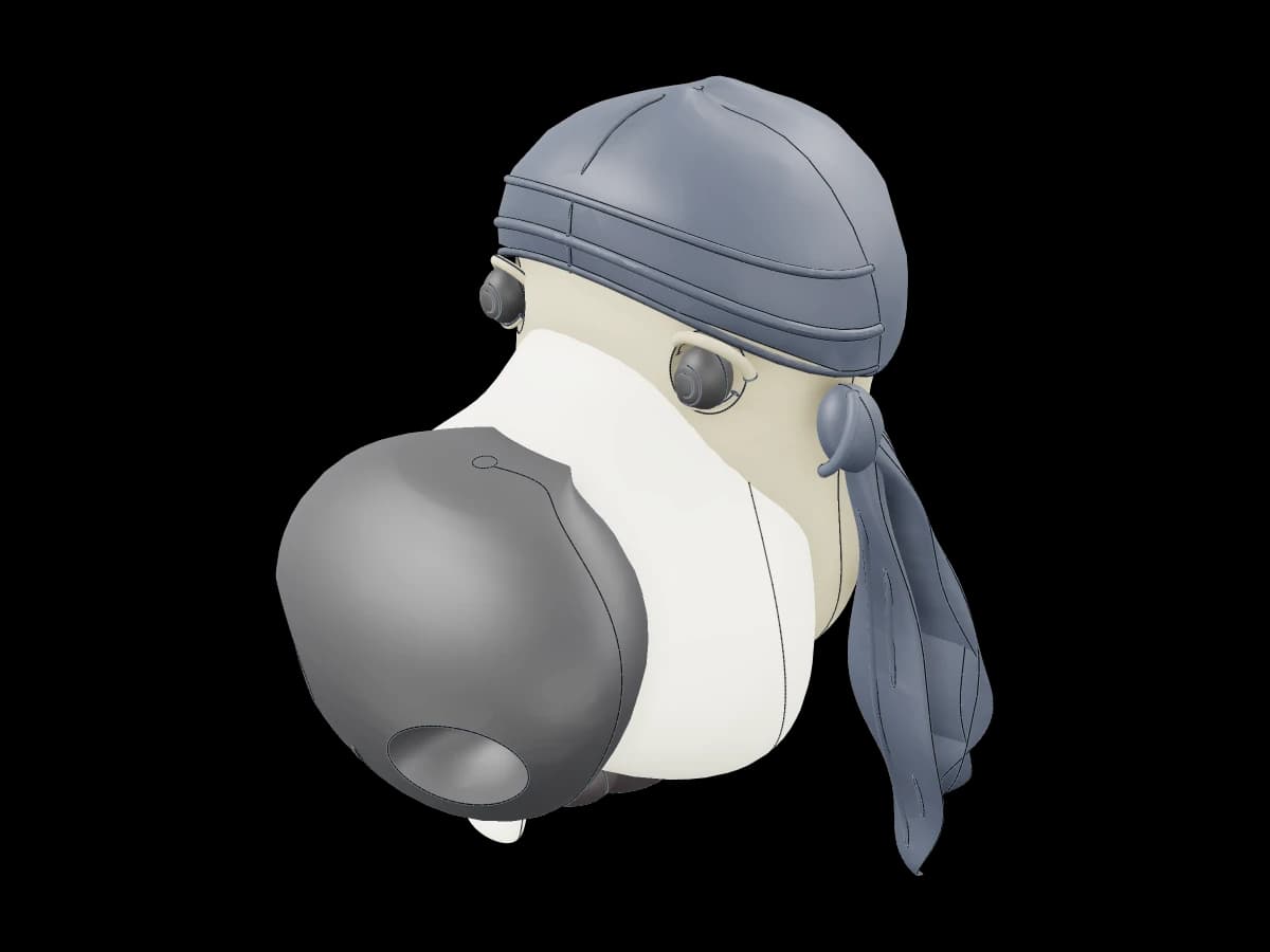 Stylized Wide-Nosed Dog Head