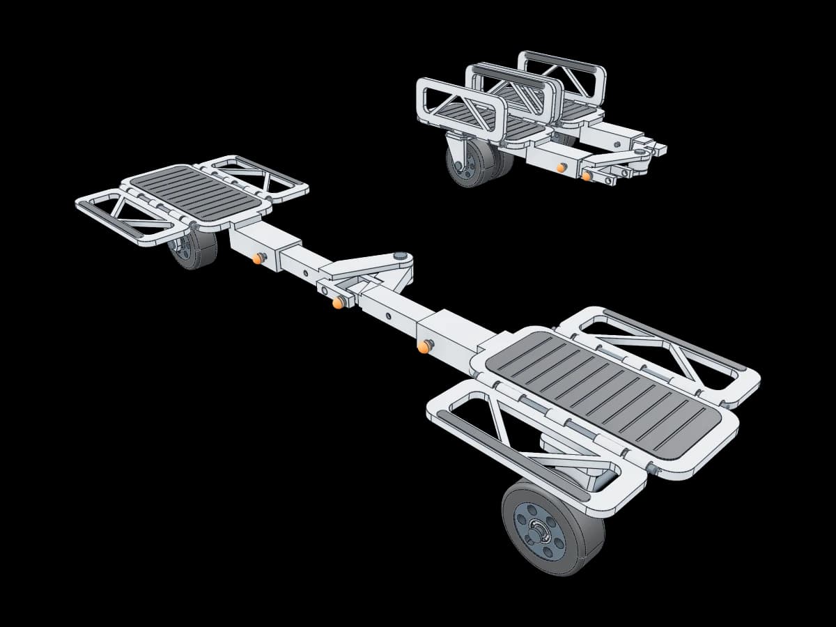 Foldable Three-Wheel Skateboard