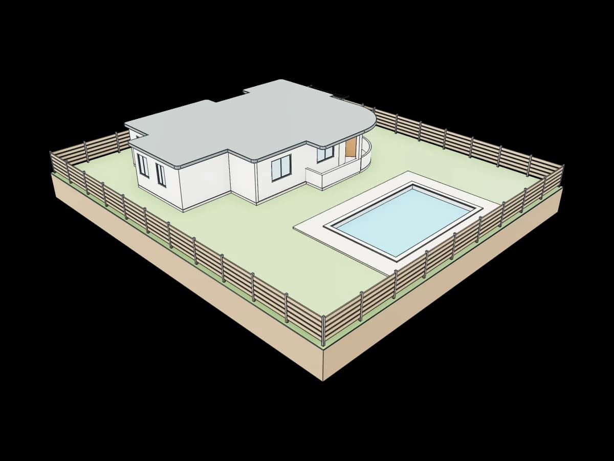 Open-Top Residential Floor Plan