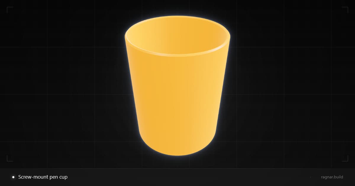 Screw-mount pen cup