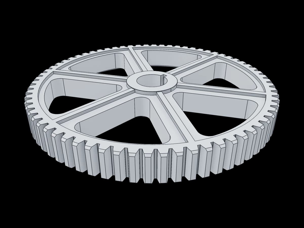 Six-Spoke Industrial Spur Gear