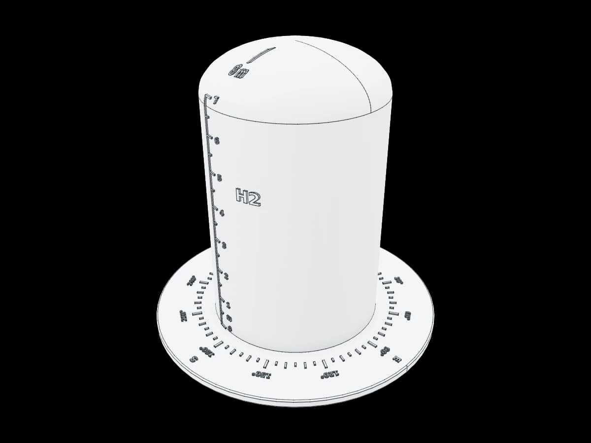 Cylindrical Hydrogen Tank