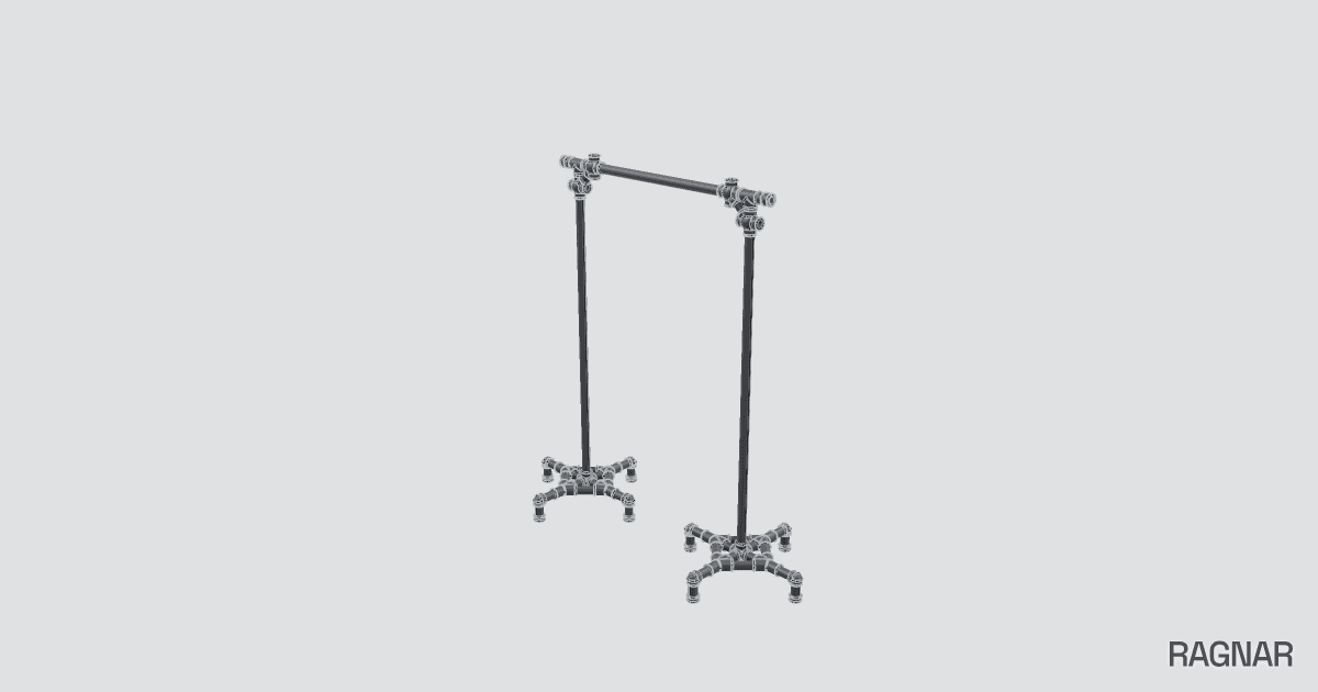 Black PVC Clothes Rack