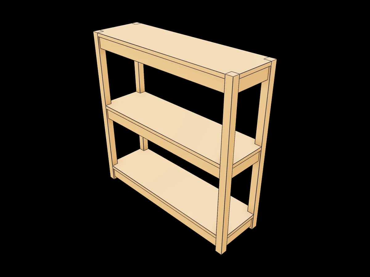 Open Sided Wood Shelf