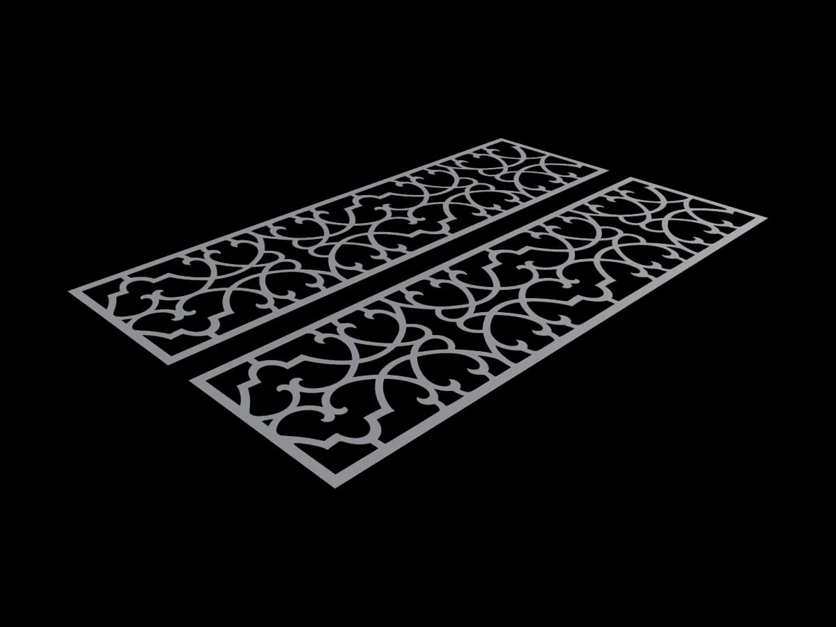 Twin Arabesque Ornamental Panels