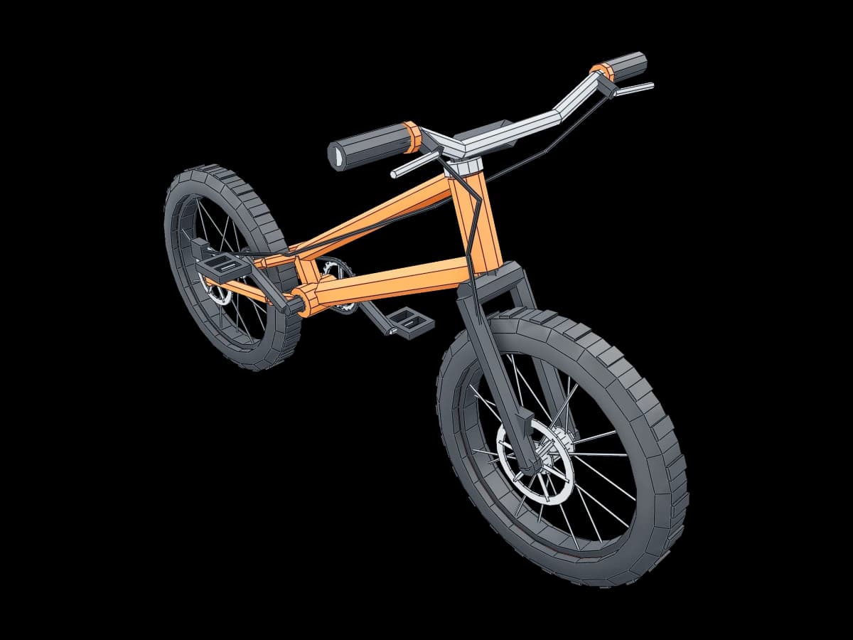 Low Poly Trial Bicycle