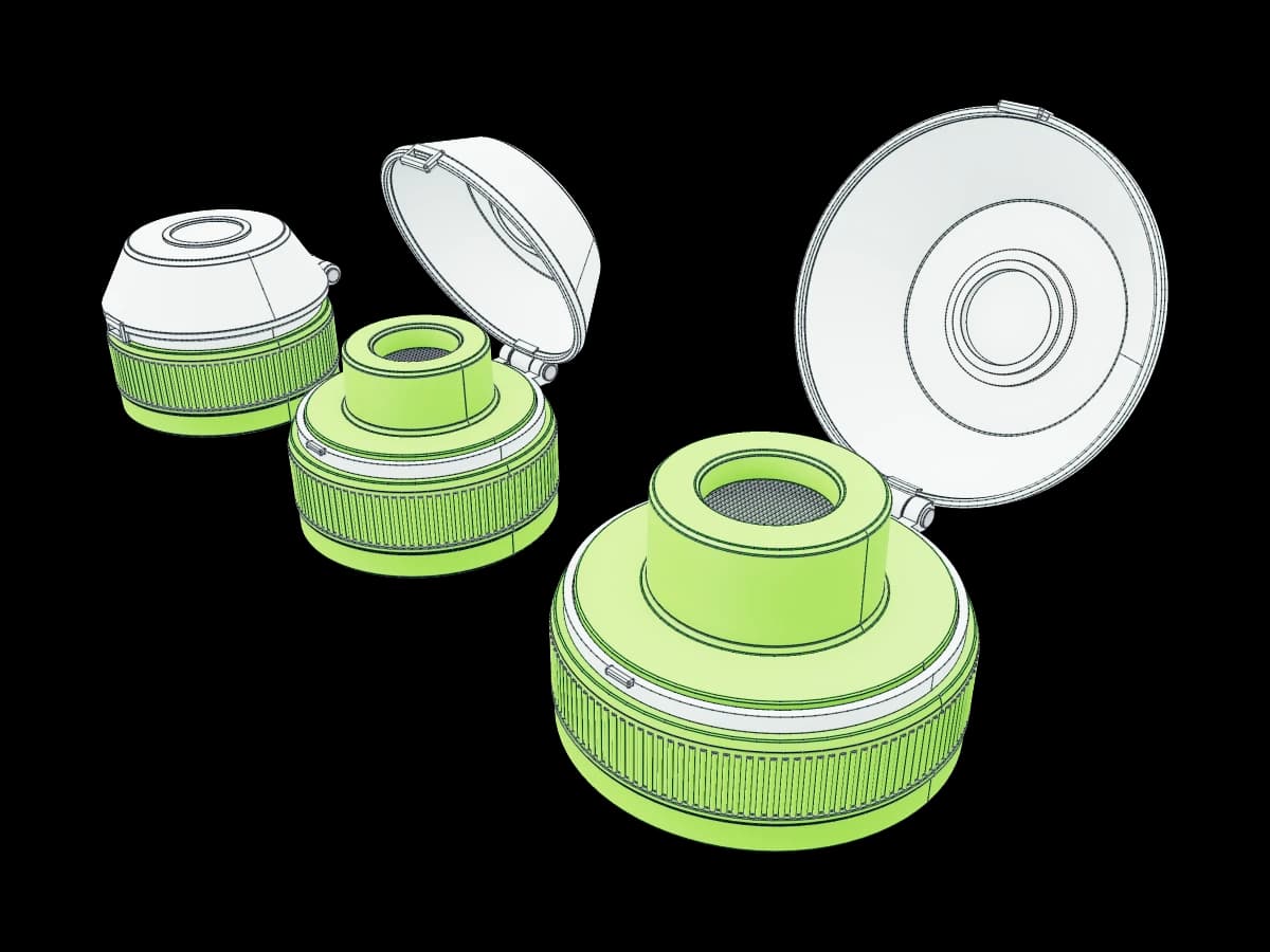 Screened Flip-Top Caps