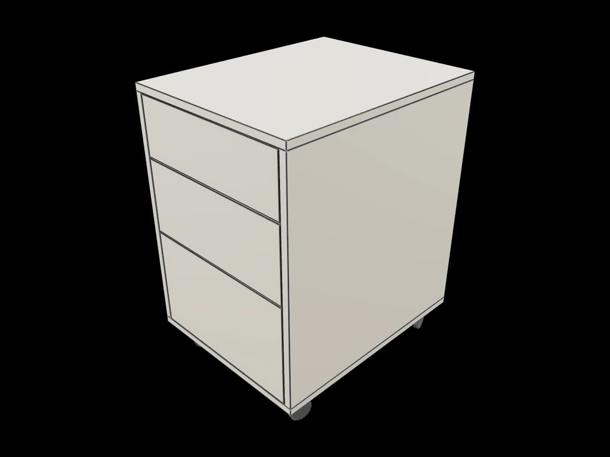 Three-Drawer Rolling Cabinet