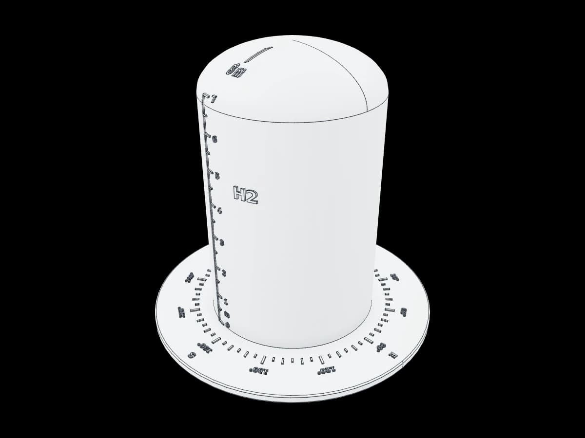 Cylindrical Hydrogen Tank