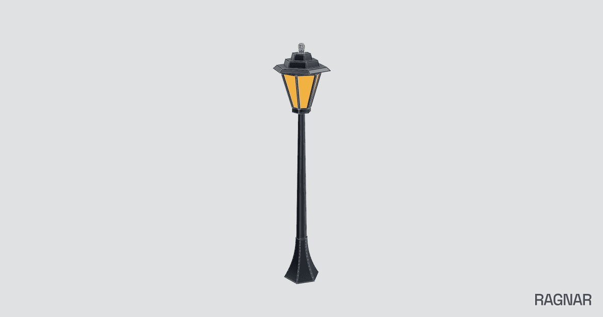 Hexagonal Lantern Post