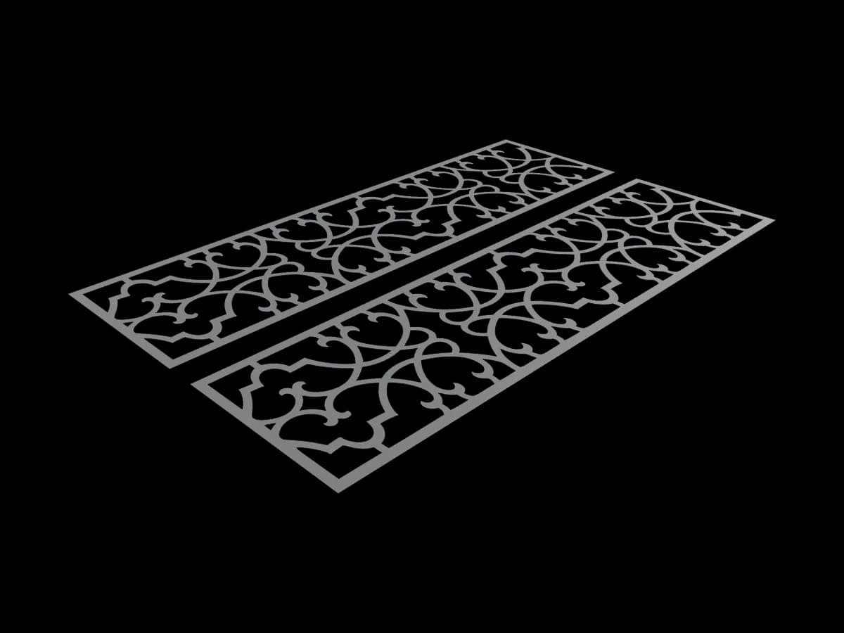 Twin Arabesque Ornamental Panels