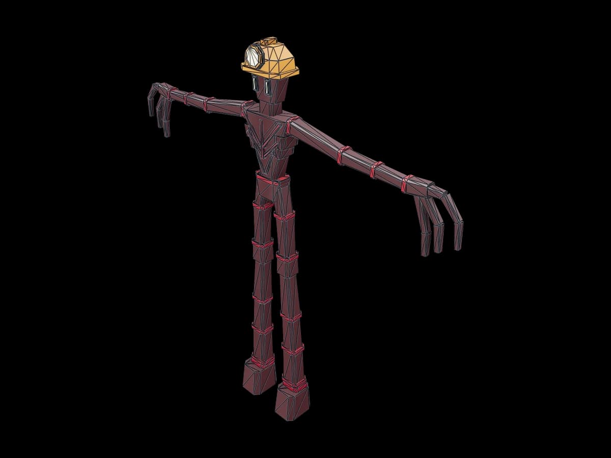 Pixelated Crimson Miner Creature