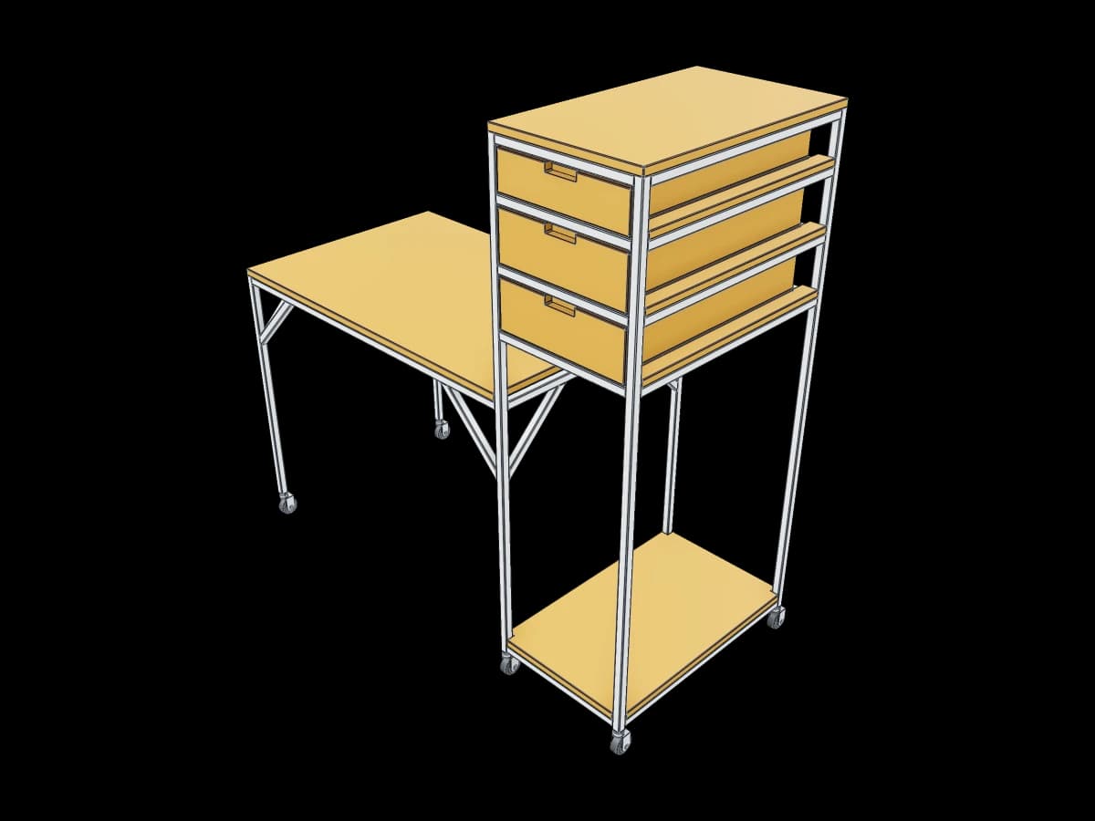 Desk with Integrated Tower