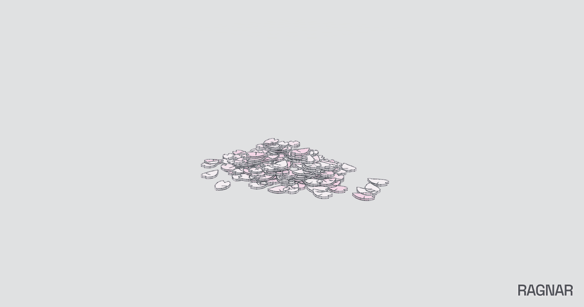 Sakura paper pile