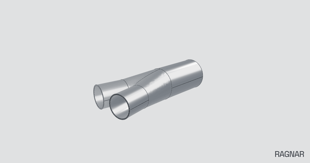 Y-shaped exhaust collector