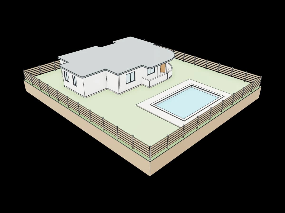Open-Top Residential Floor Plan