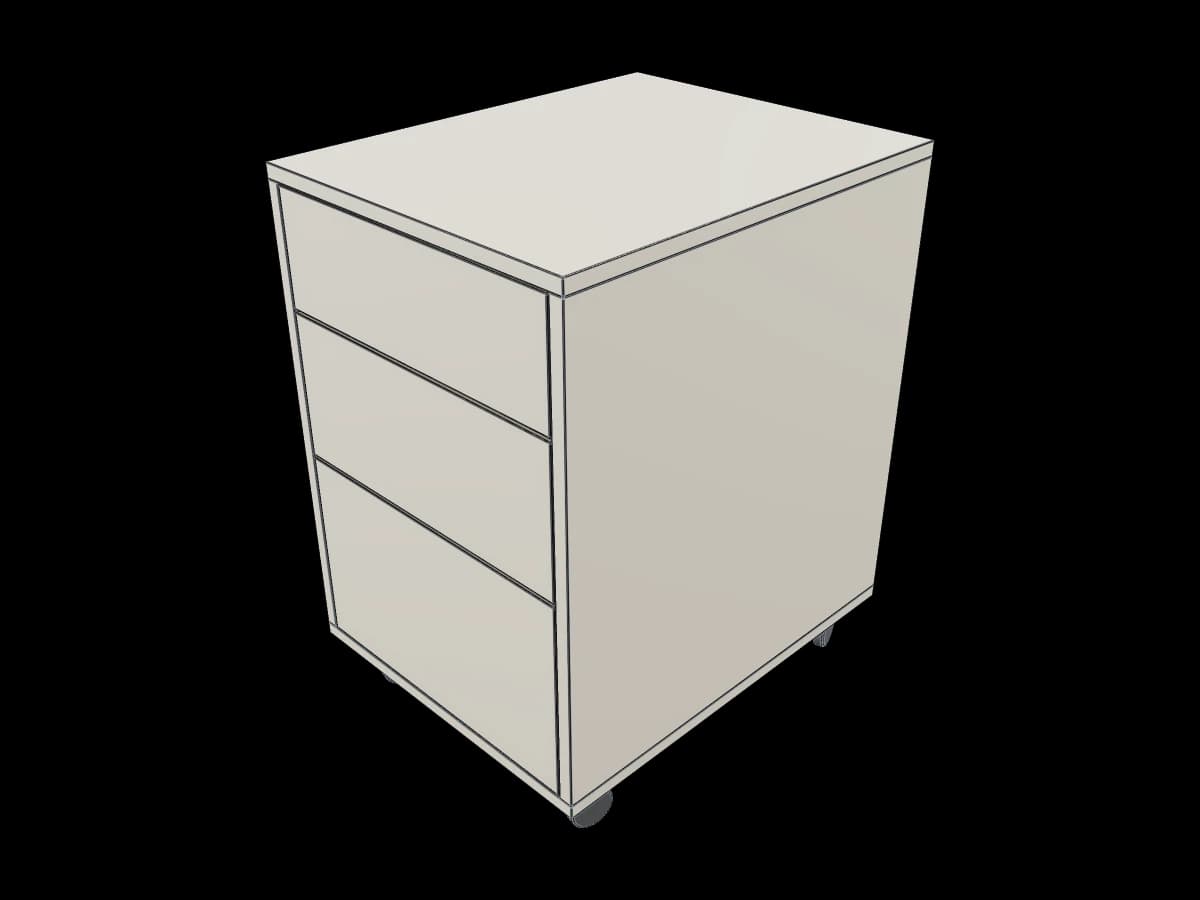 Three-Drawer Rolling Cabinet