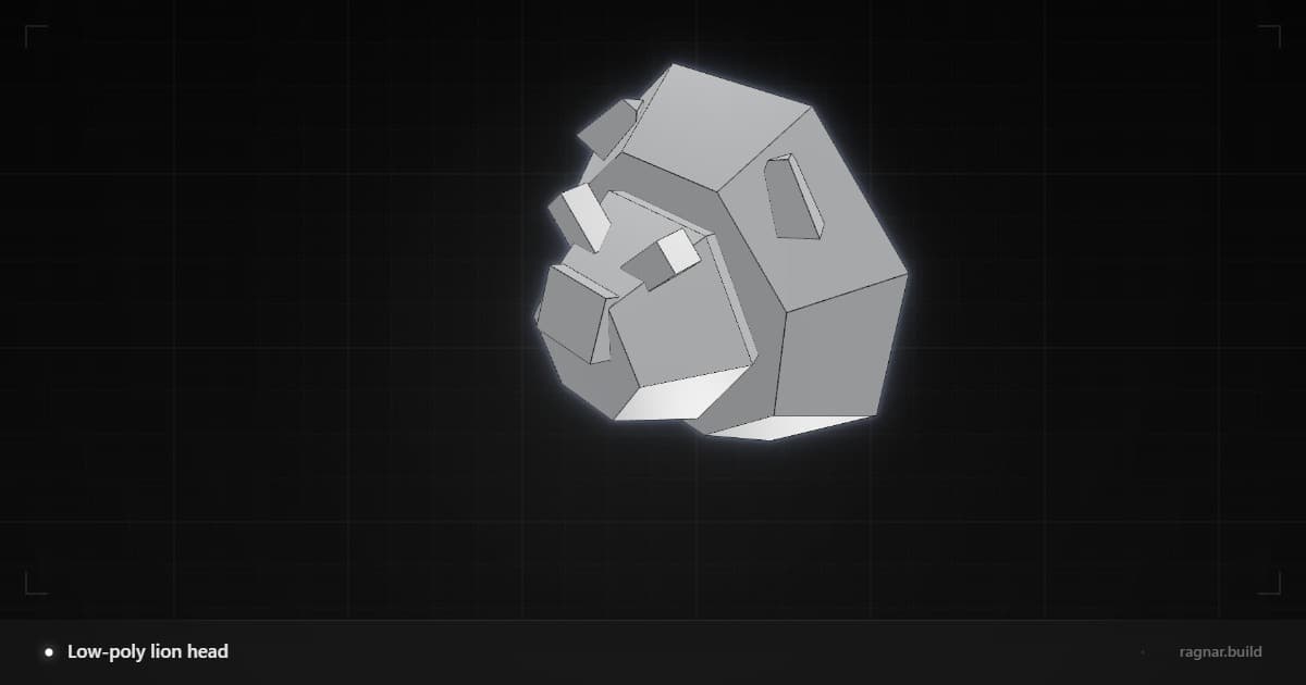 Low-poly lion head