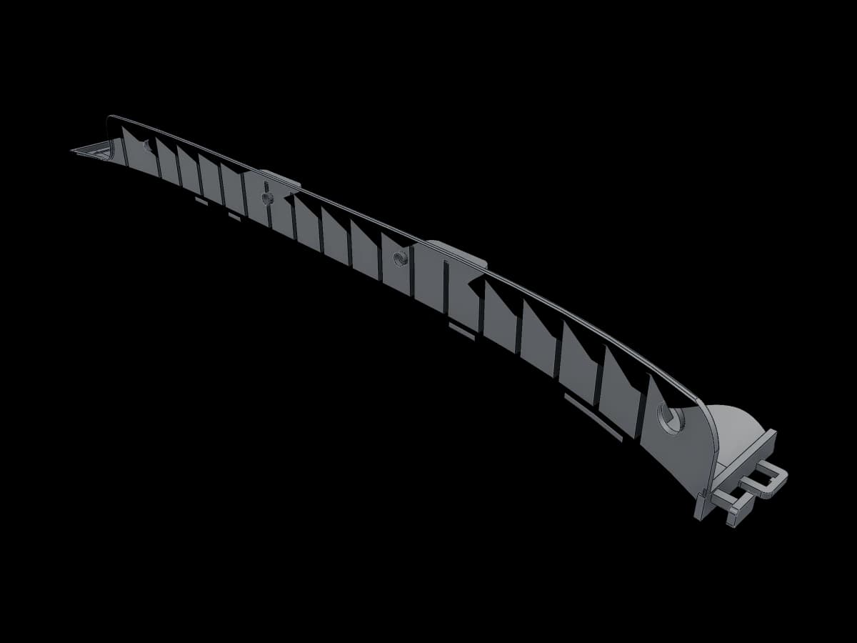 Curved Ribbed Mounting Rail