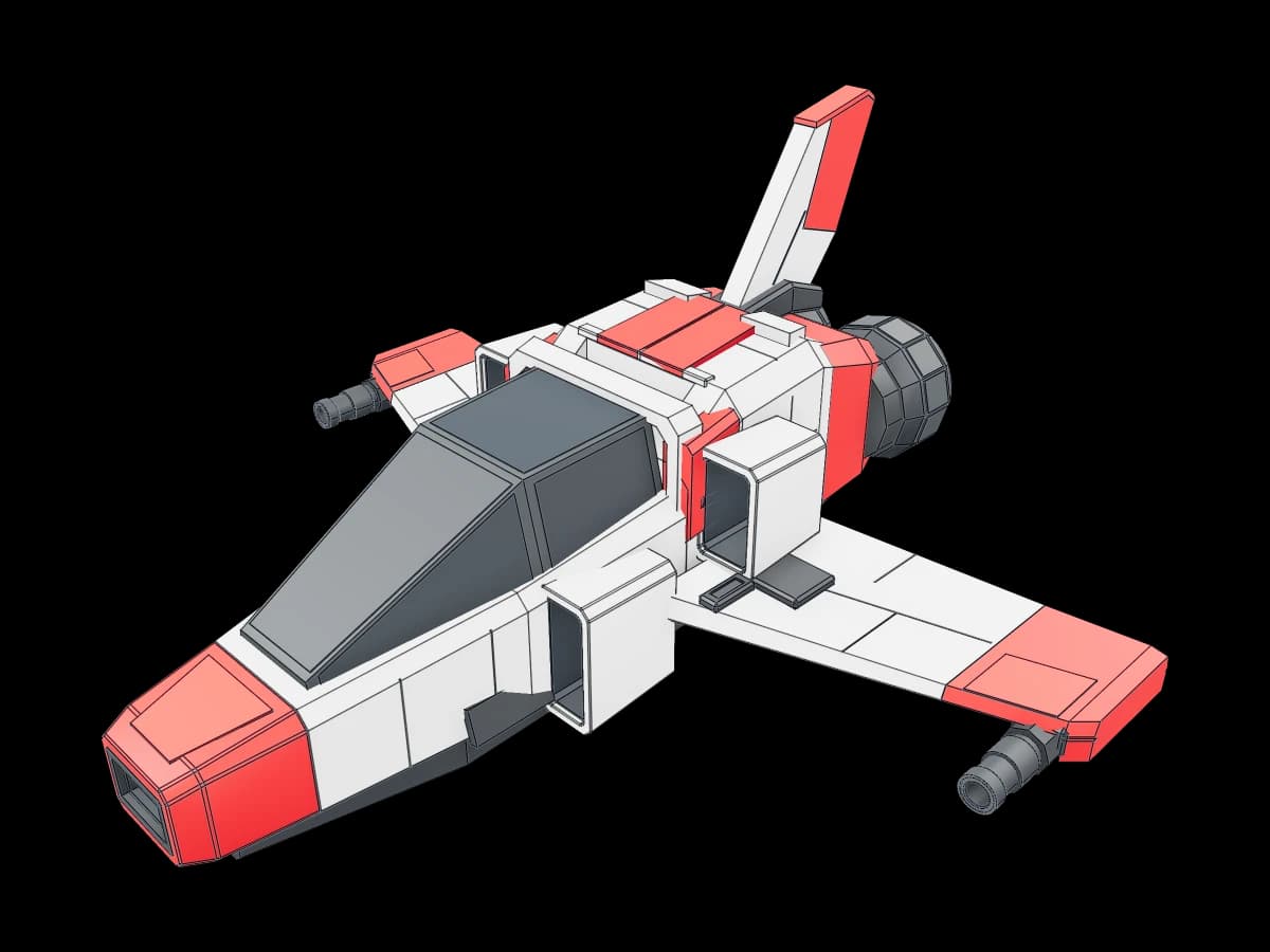 Red-and-Ivory Space Interceptor