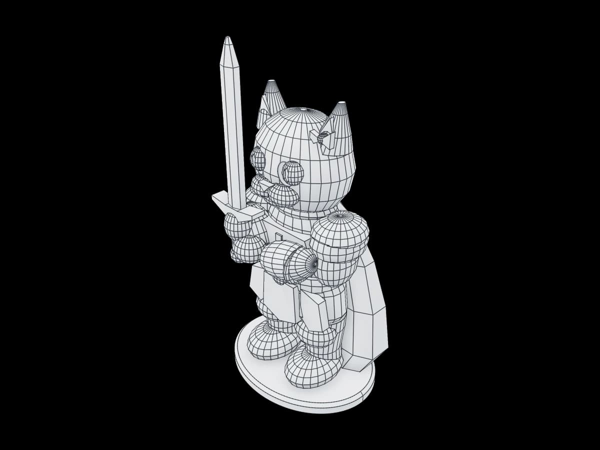 Kitten Warrior Statue