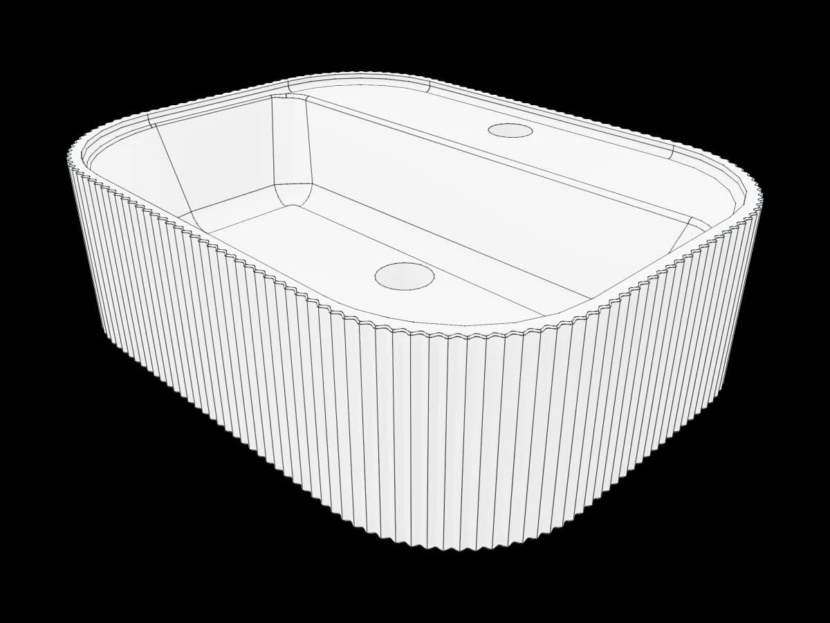 Fluted Countertop Basin