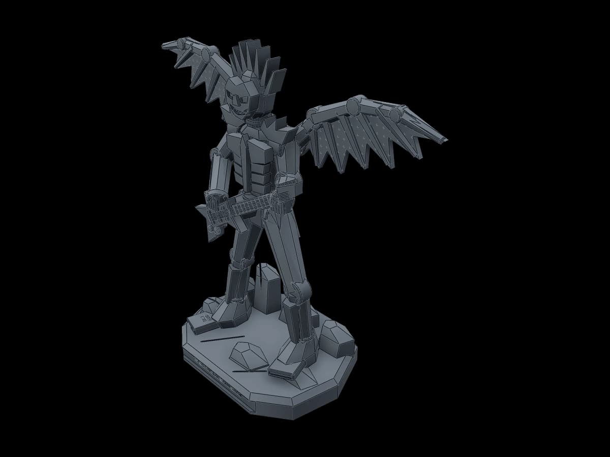 Metal Shinigami Sculpture