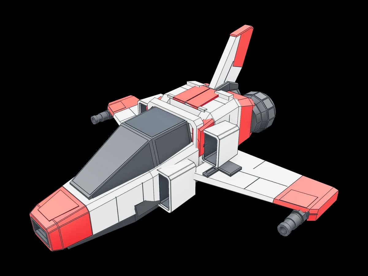 Red-and-Ivory Space Interceptor