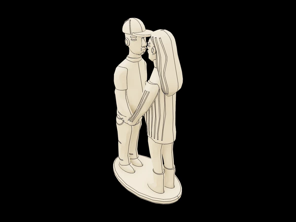 Two People Statuette