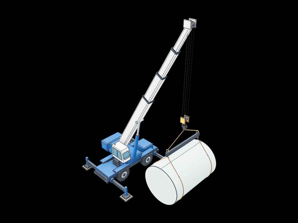 Crane Lifting Illustration