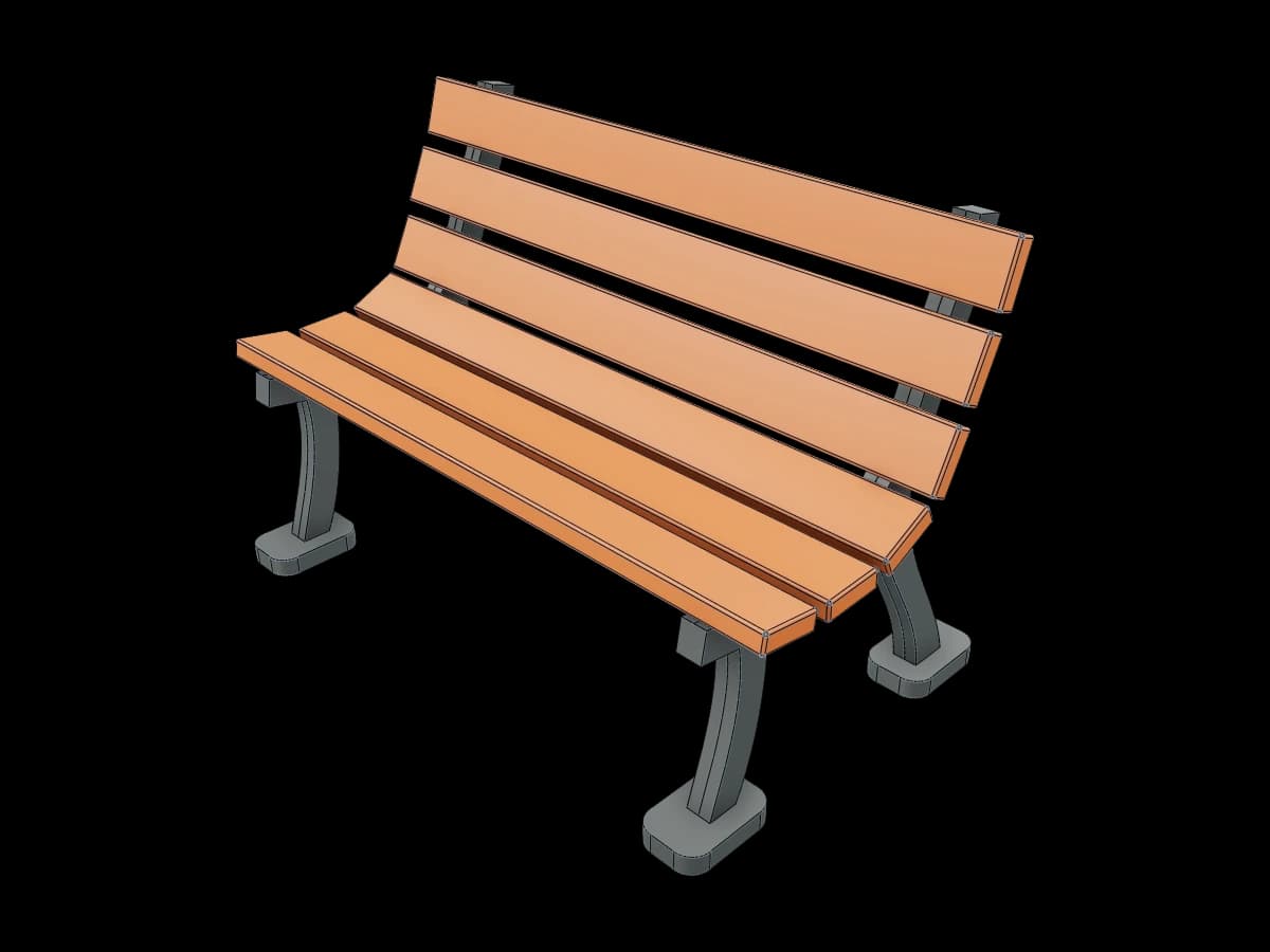 Wooden park bench