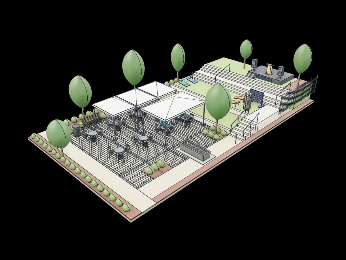 Terraced Courtyard Landscape