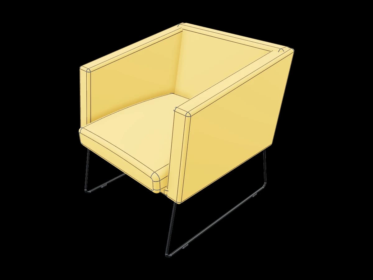Upholstered Sled Base Armchair