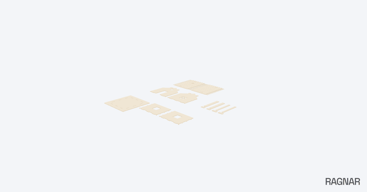 small bass wood cutout home model