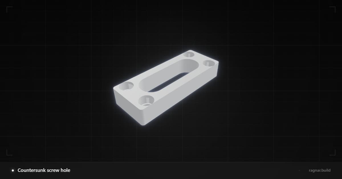 Countersunk screw hole