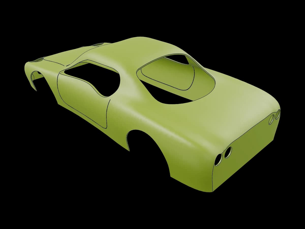 Olive Coupe Body Shell