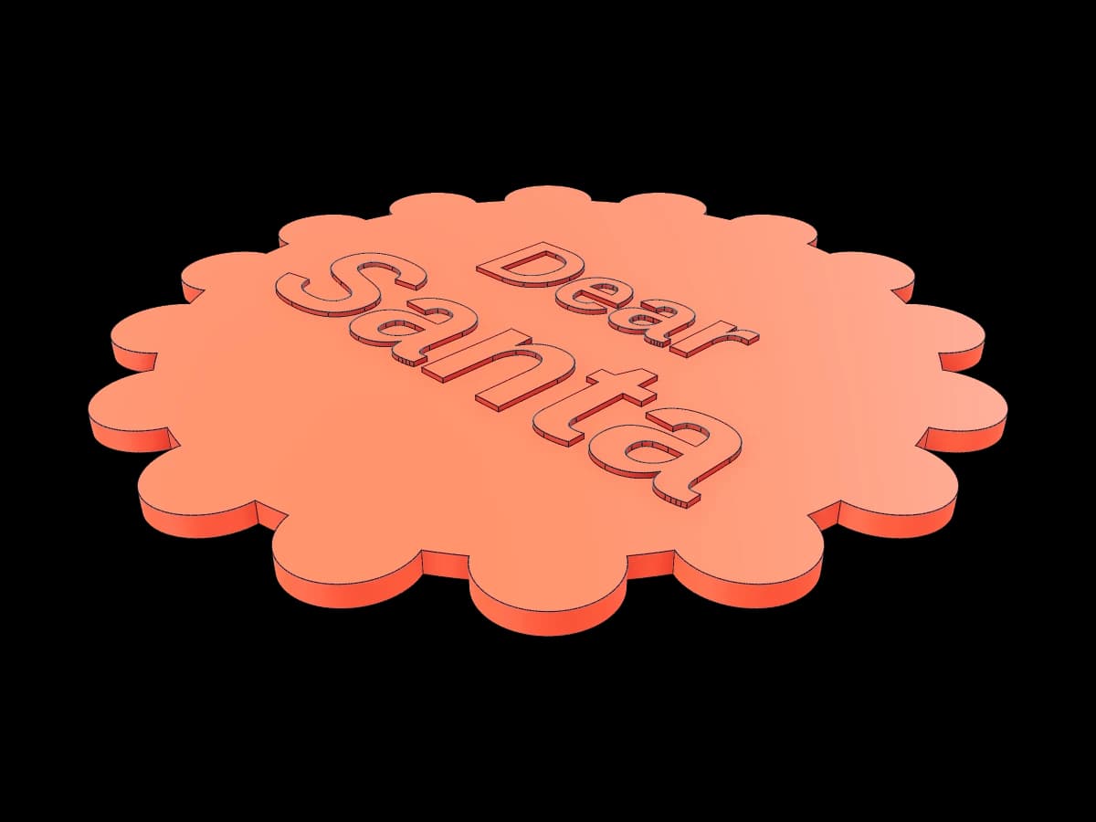 Dear Santa Scalloped Plaque